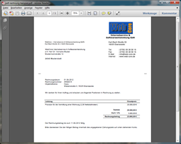 Beispiel Rechnung im PDF-Format downloaden Maklersoftware